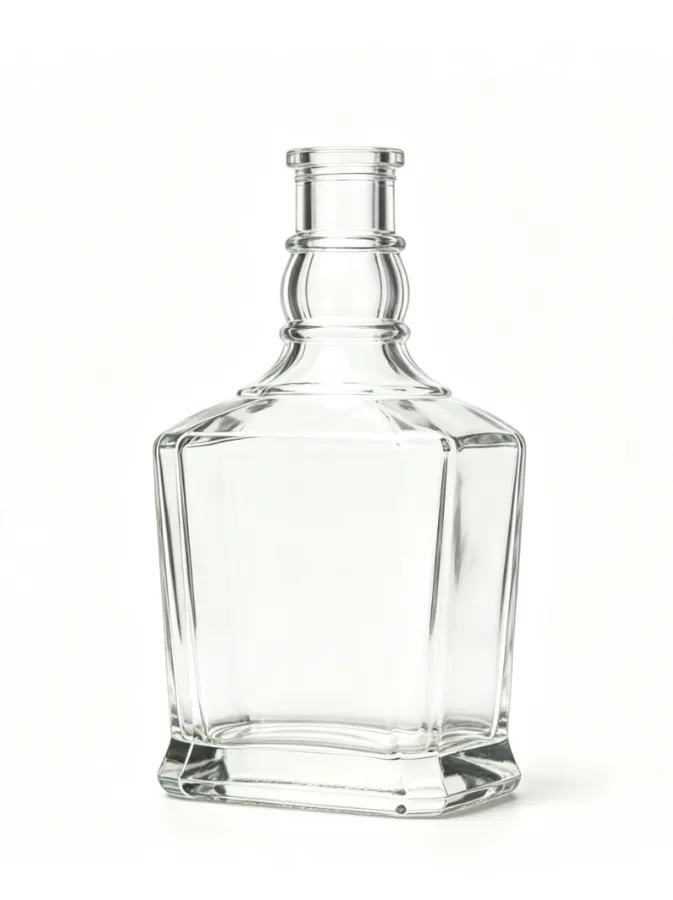 700ml square heavy‑base whiskey glass bottle blank bare bottle