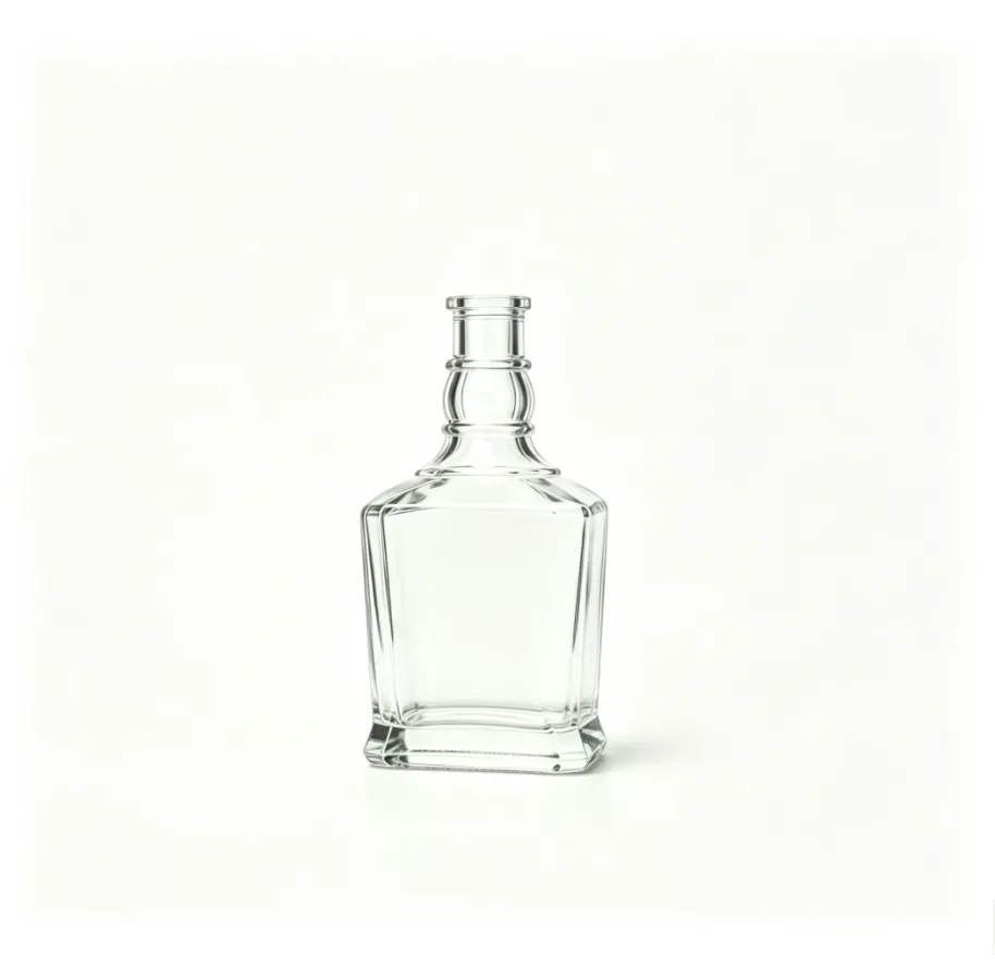 700ml square heavy‑base whiskey glass bottle blank bare bottle
