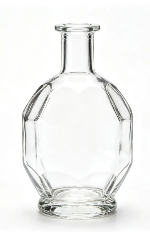 750ml multi‑facets round bourbon whiskey glass bottle blank bare bottle