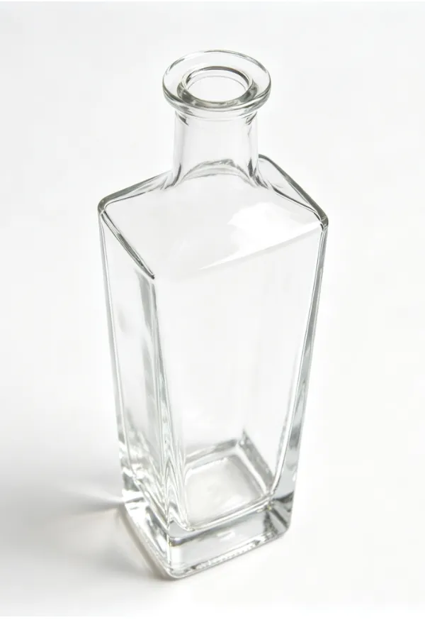 1000ml Square Whisky Glass Bottle heavy base flat mouth no thread clear blank spirit bottle
