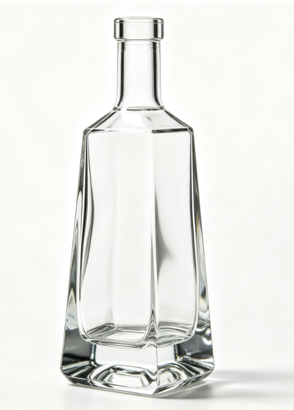 375ml Bevel Square Whisky Glass Bottle clear naked flat‑mouth no‑thread small spirit bottle