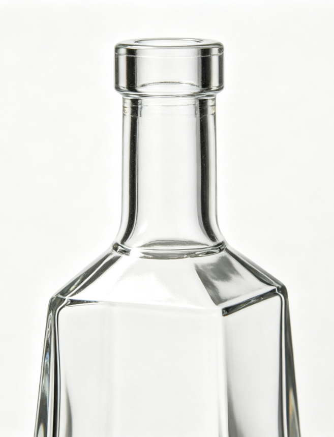 375ml Bevel Square Whisky Glass Bottle clear naked flat‑mouth no‑thread small spirit bottle