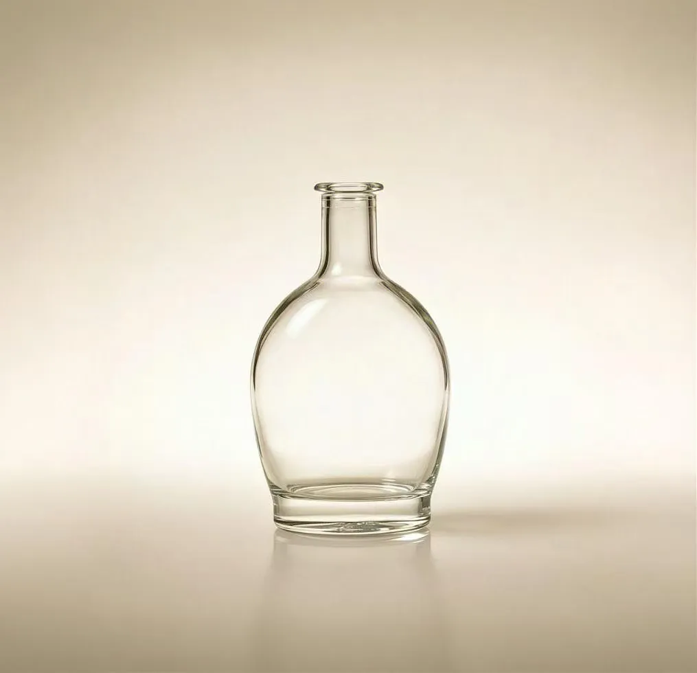 750ml rounded tequila glass bottle