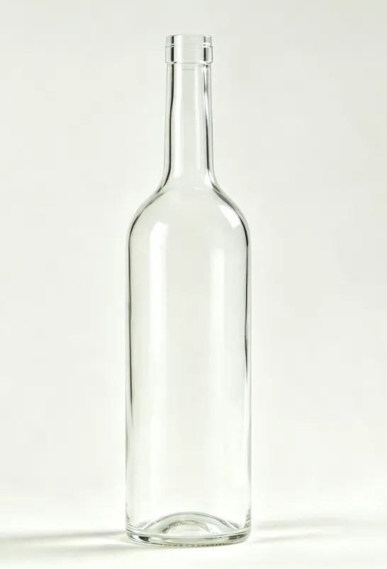 1000ml flat mouth clear glass bottle