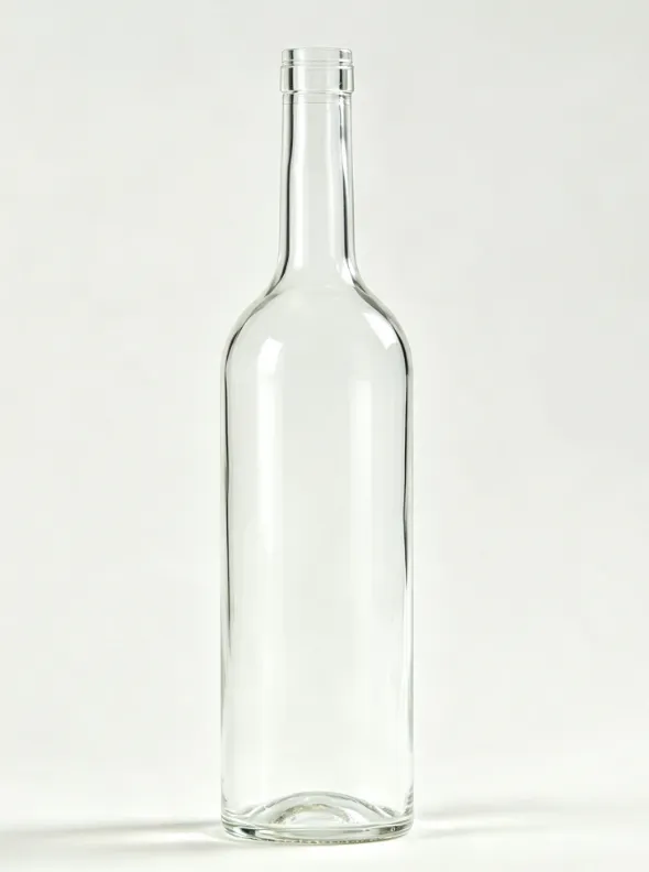 1000ml flat mouth clear glass bottle
