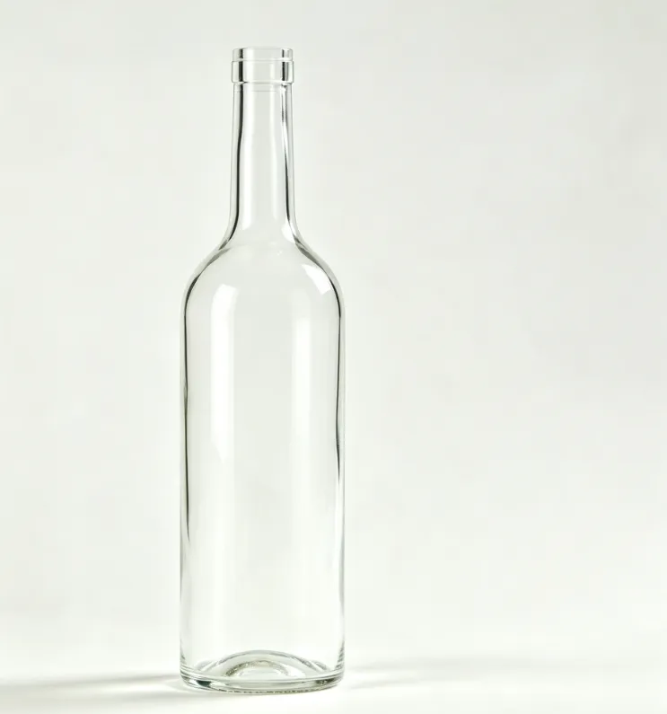 1000ml flat mouth clear glass bottle