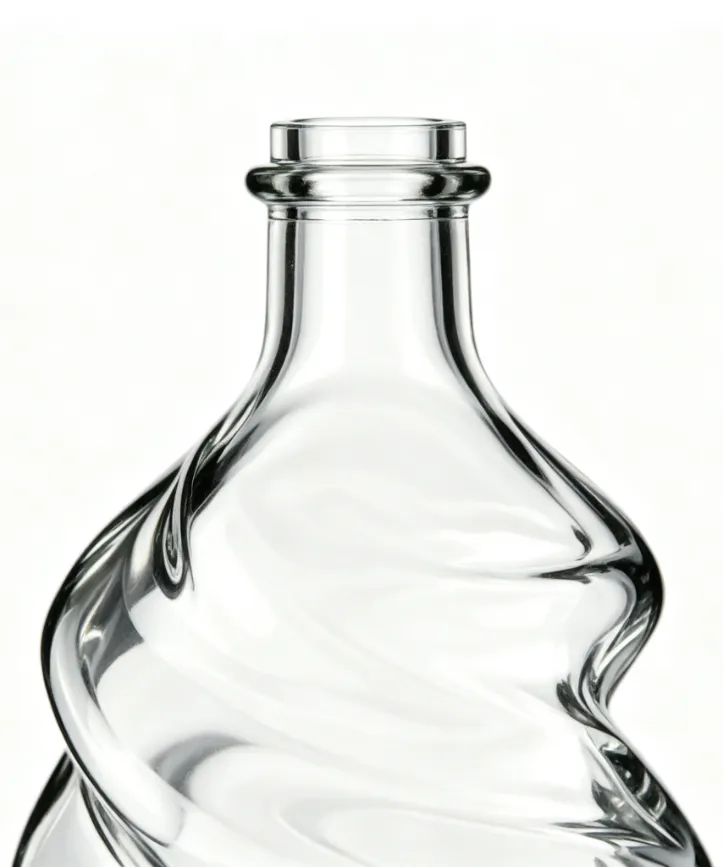 750ml Twisted Swirl Irregular Spirits Glass Bottle clear naked flat‑mouth empty super flint glass bottle