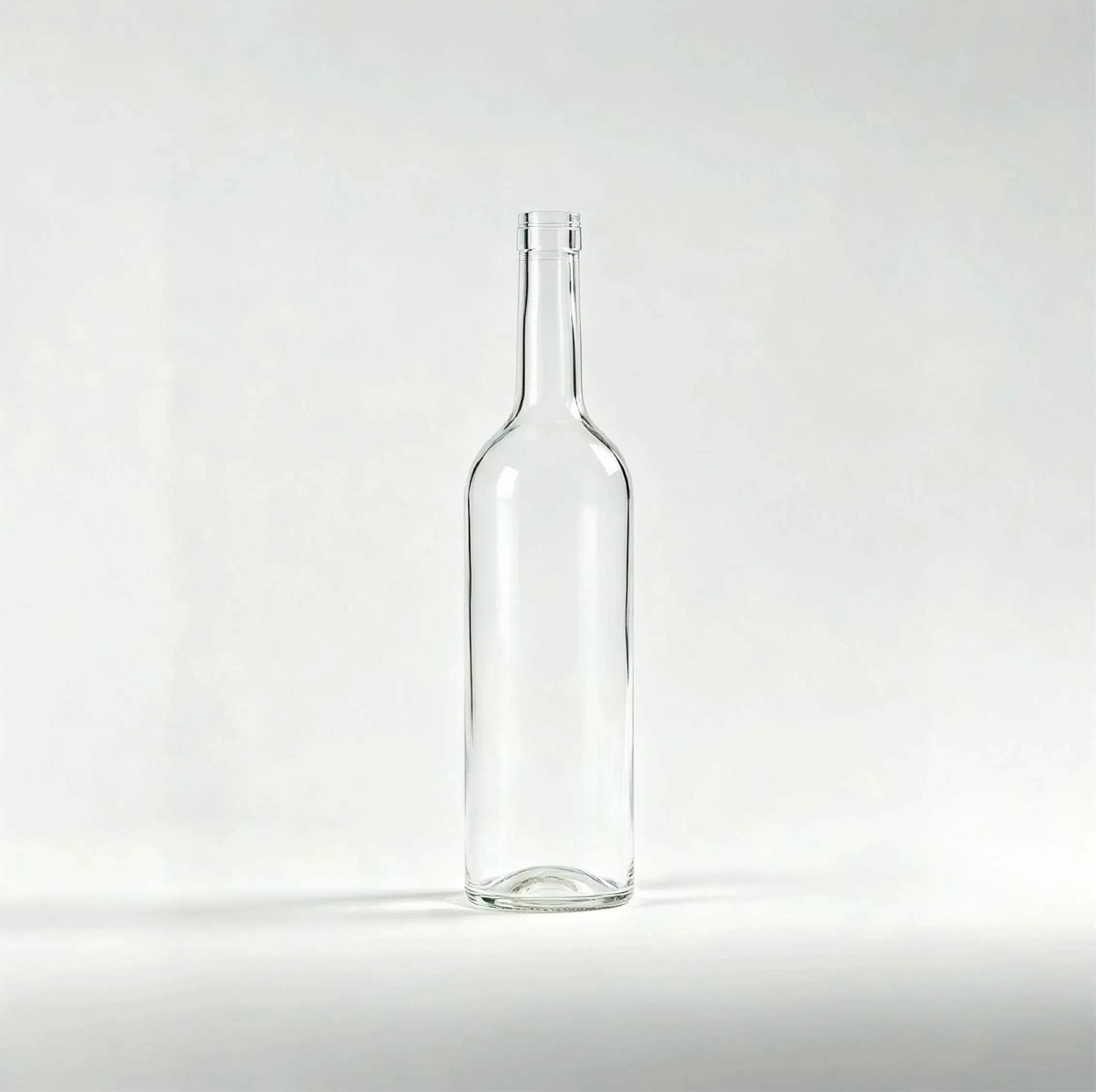 1000ml flat mouth clear glass bottle