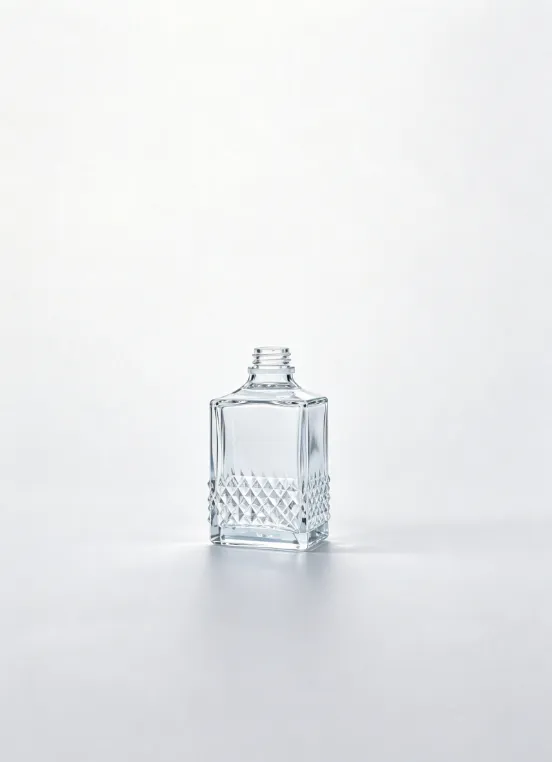 700ml square diamond cut glass rum bottle empty liquor bottle for rum craft spirits