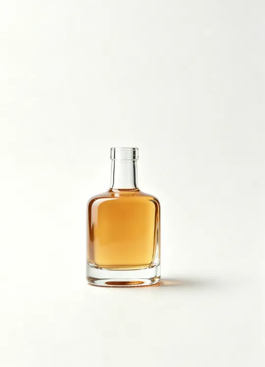 500ml short square thick base glass rum bottle empty premium spirit bottle without cap