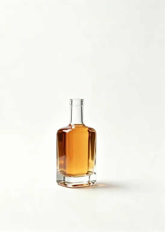 500ml short square thick base glass rum bottle empty premium spirit bottle without cap