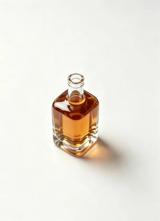 500ml short square thick base glass rum bottle empty premium spirit bottle without cap
