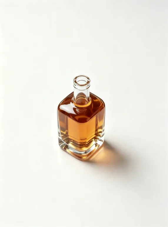 500ml short square thick base glass rum bottle empty premium spirit bottle without cap