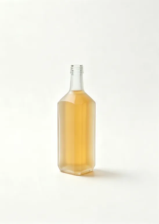 500ml frosted high shoulder hex rum glass bottle