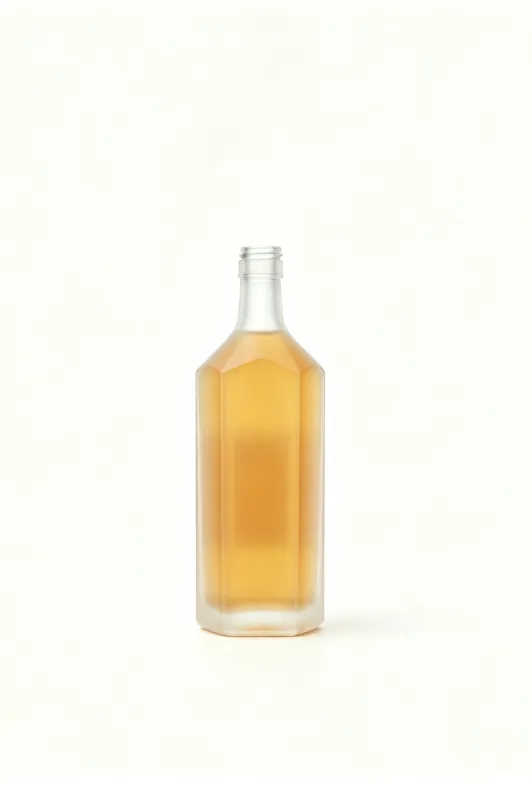 500ml frosted high shoulder hex rum glass bottle