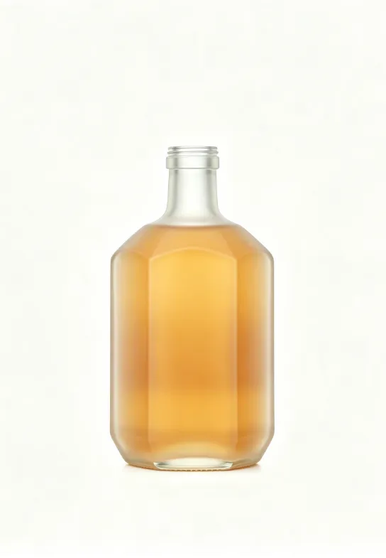 700ml frosted octagon rum glass bottle