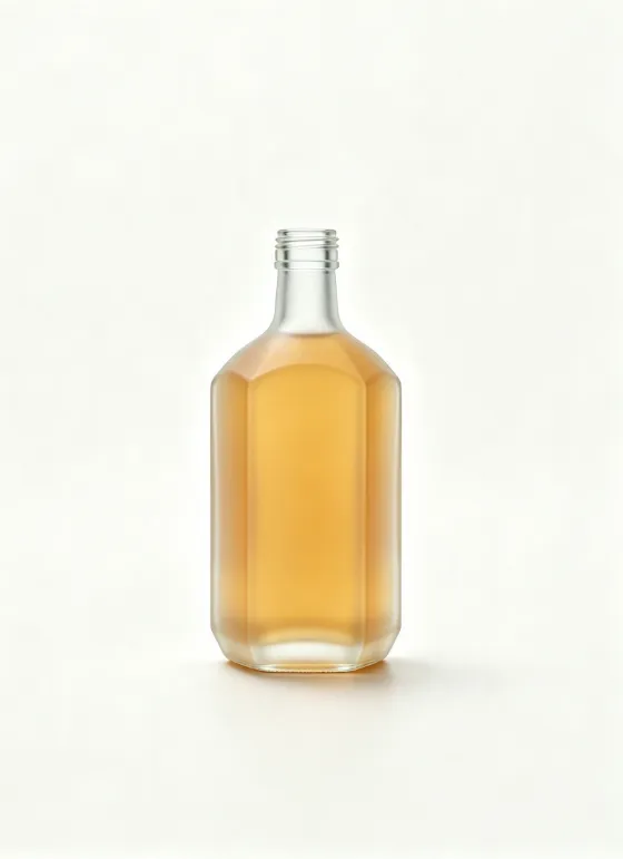 700ml frosted octagon rum glass bottle