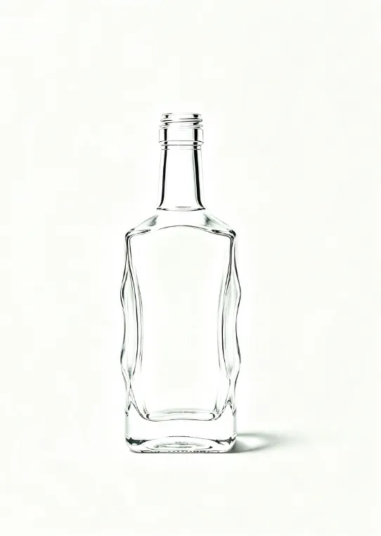 200ml empty rum glass bottle with threaded neck