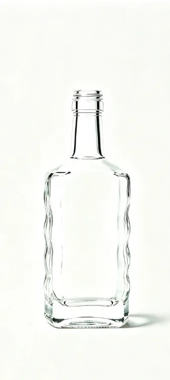 200ml empty rum glass bottle with threaded neck