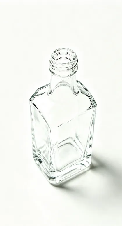 200ml empty rum glass bottle with threaded neck