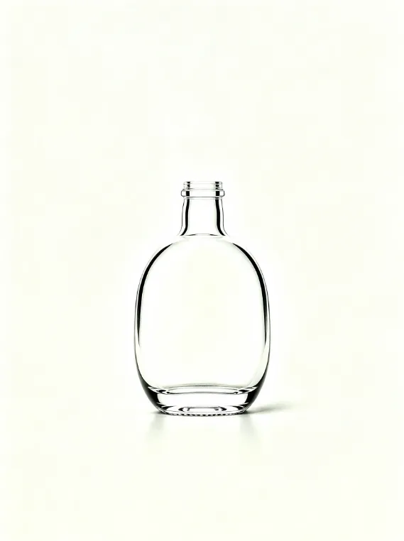 200ml oval bulky empty brandy glass bottle with threaded neck