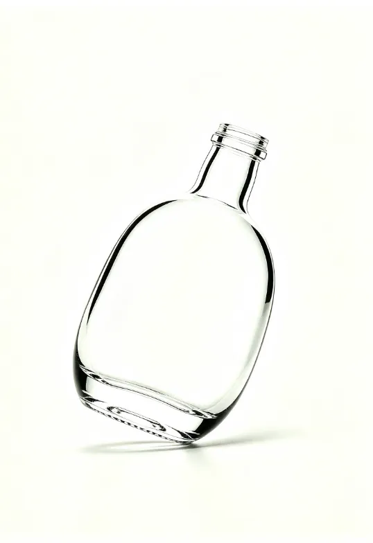 200ml oval bulky empty brandy glass bottle with threaded neck