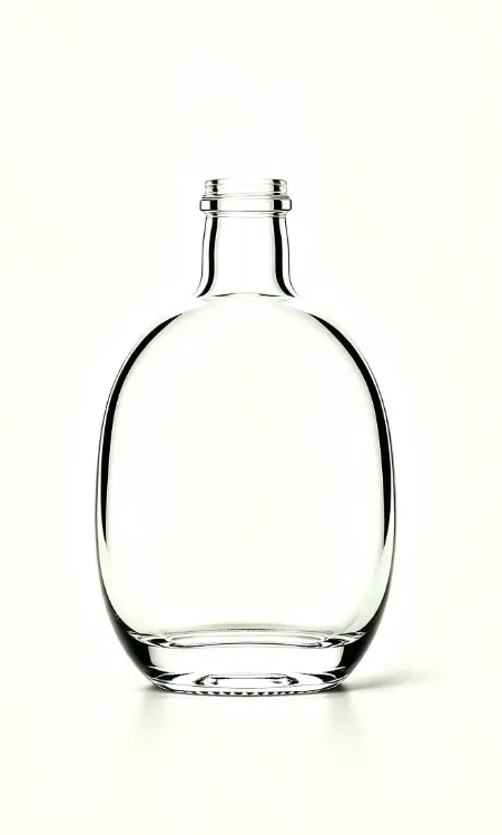 200ml oval bulky empty brandy glass bottle with threaded neck