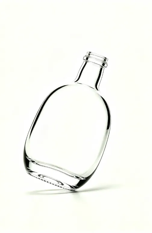 200ml oval bulky empty brandy glass bottle with threaded neck