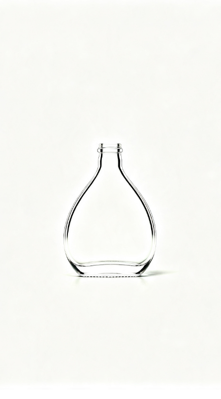 375ml teardrop sloped shoulder empty brandy glass bottle with threaded neck