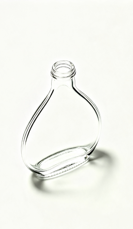 375ml teardrop sloped shoulder empty brandy glass bottle with threaded neck