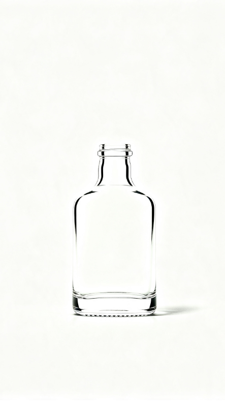 375ml cylindrical waist empty brandy glass bottle with threaded neck