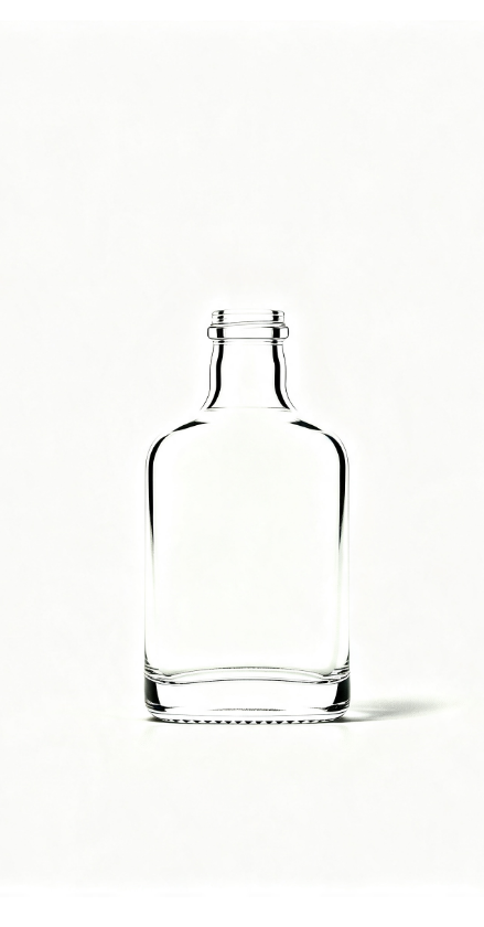 375ml cylindrical waist empty brandy glass bottle with threaded neck