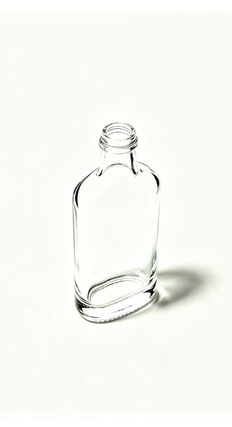 375ml cylindrical waist empty brandy glass bottle with threaded neck