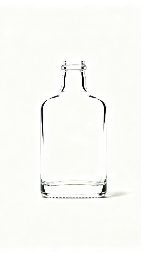 375ml cylindrical waist empty brandy glass bottle with threaded neck