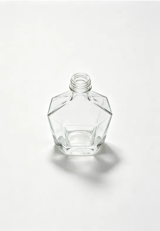 375ml fluted waist empty brandy glass bottle with threaded neck