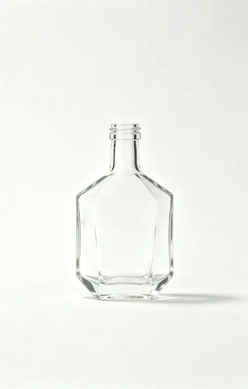 375ml fluted waist empty brandy glass bottle with threaded neck