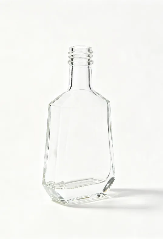 375ml fluted waist empty brandy glass bottle with threaded neck