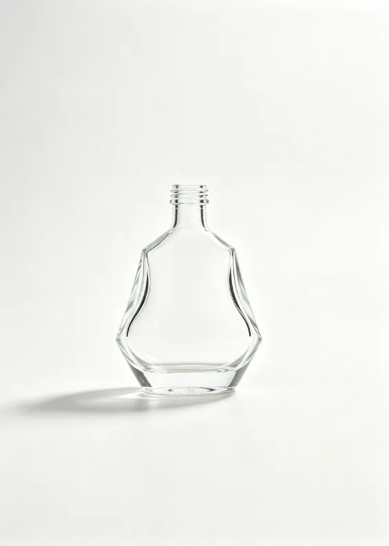 500ml curved body bevel shoulder empty brandy glass bottle with threaded neck