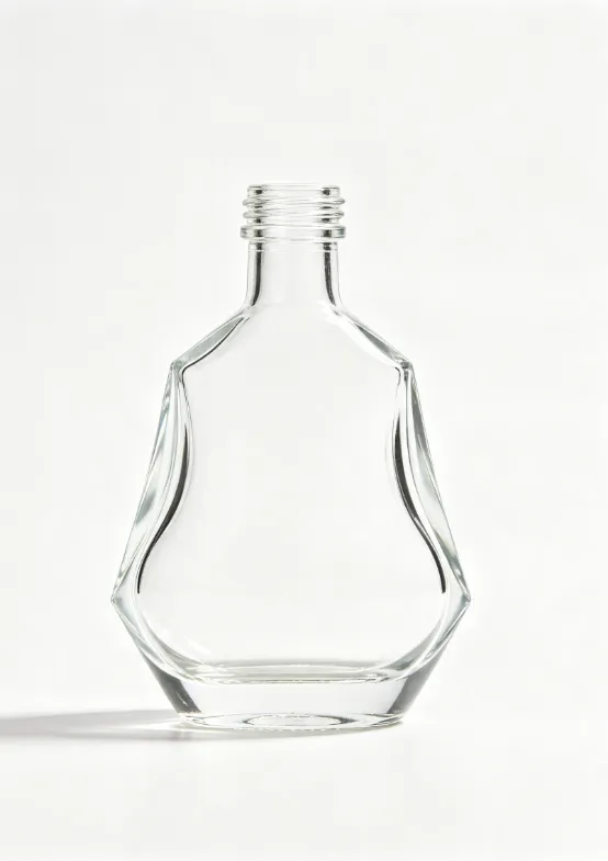500ml curved body bevel shoulder empty brandy glass bottle with threaded neck