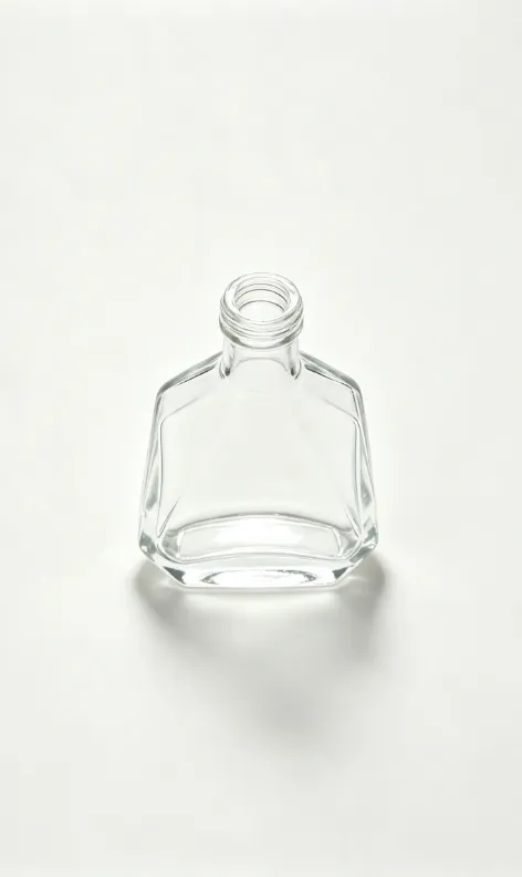 500ml rounded triangle prism empty brandy glass bottle with threaded neck