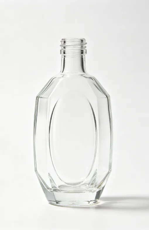 500ml vertical olive cut angle empty rum glass bottle with threaded neck