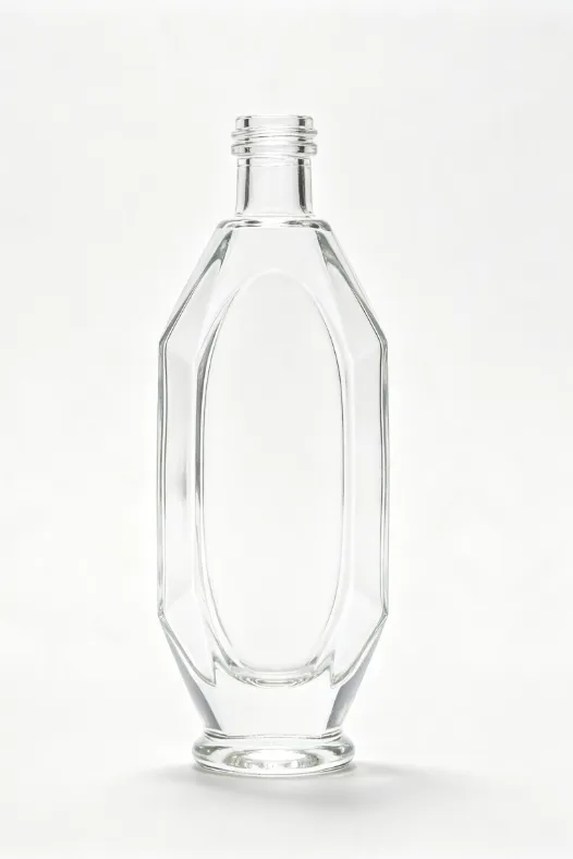 500ml vertical olive cut angle empty rum glass bottle with threaded neck