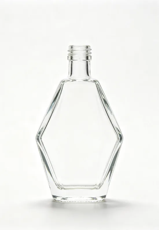 500ml Vertical Olive Cut Angle Empty Rum Glass Bottle With Threaded Neck