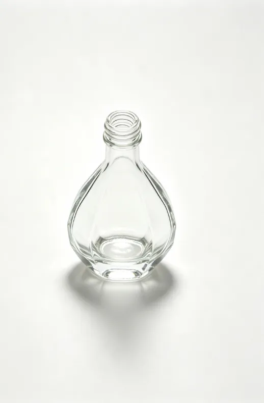 500ml water drop cut angle empty rum glass bottle with threaded neck