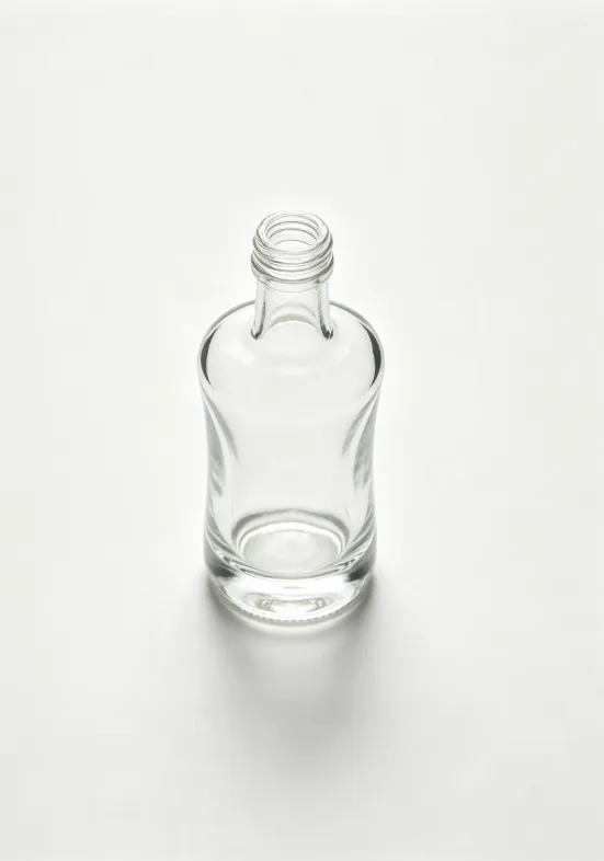 500ml cylinder concave empty rum glass bottle with threaded neck