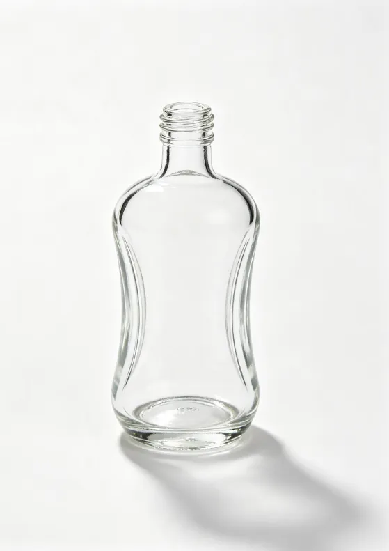 500ml cylinder concave empty rum glass bottle with threaded neck