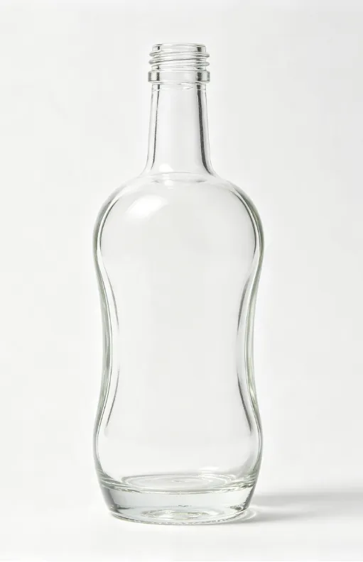 500ml cylinder concave empty rum glass bottle with threaded neck