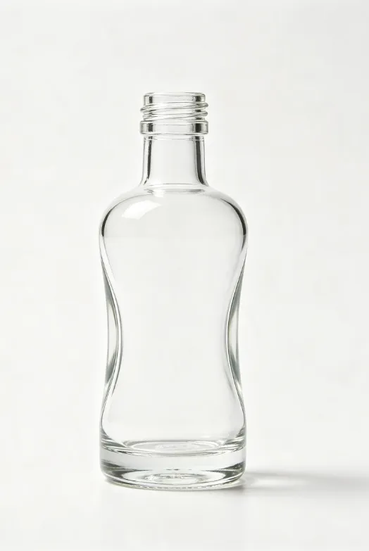 500ml cylinder concave empty rum glass bottle with threaded neck