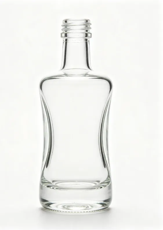 500ml cylinder concave empty rum glass bottle with threaded neck