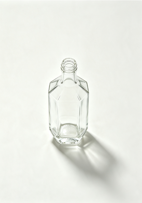 500ml gem chamfer empty rum glass bottle with threaded neck